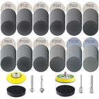240Pcs 2 Inch Sanding Discs, Assorted 80 to 5000 Grit Silicon Carbide Hook & Loop Sandpaper with 1/4" 1/8" Shank Sanding Pads and Foam Buffering Pad for Wood Metal Car (2 inch 80-5000 Grit)