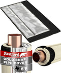 Redford Supply Co. Cold Snap (5°F) Outdoor Pipe Insulation Foam Tube, 12"W x 16"H, Outside PVC Wrap, Pipes Covers for Inside, Water Pipe Insulation Foam Tube, Insulating Outdoor Pipes (Beige)