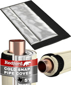 Redford Supply Co. Cold Snap (5°F) Outdoor Pipe Insulation Foam Tube, 12"W x 16"H, Outside PVC Wrap, Pipes Covers for Inside, Water Pipe Insulation Foam Tube, Insulating Outdoor Pipes (Beige)