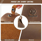 Ringsun Genuine Leather Hatchet Sheath, Handmade Durable Axe Sheath with Belt Loop, Portable Hatchet Cover for Outdoor Hiking Camping Working Blade Protection
