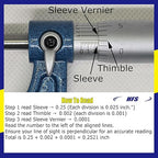 HFS(R) 0-1" Outside Micrometer with 0.0001" Accuracy, Carbide Anvil and Laser-Etched Scale
