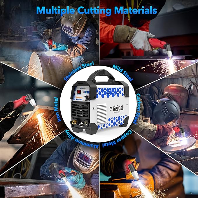 Reboot 60A Plasma Cutter Dual Voltage 120V/240V, 1/2" Clean Cut IGBT Inverter, Portable Metal Cutting Machine with Torch & Tips - RBC6000D 2025 Upgraded