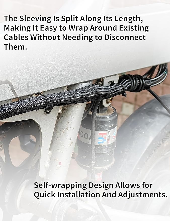 Cable Management Split Wire Loom Sleeve - Cord Hider & Protector for Desk, Pet Chew Proof, Wire Cover Organizer, Flexible Tube for Wires and Cables (5/16 Inch 25FT, Black)