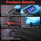 Multifunctional Car Circuit Tester,Digital Display Short Circuit Finder,6-24V AC/DC Car Power Tester, Component Activation Electrical Tester for Trailer Lights Testing/Continuity Testing