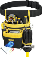 Tool Belt,Magnetic Tool Pouch,13-Pockets Tool Belts for Men,Detachable & Adjustable Tool Pouch belt for Electrician,Carpenter,Construction,Work Apron,Utility Belt,Gift for Dad