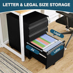 MIIIKO 3 Drawer File Cabinet on Wheels, Home Office Mobile File Cabinet Under Desk, Full Assembled Metal Filing Cabinets with Lock for Legal/Letter/A4 File Folders