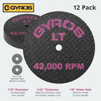 GYROS Cut-Off Wheels for Rotary Tools – 1.75” Low-Tensile Fiberglass Reinforced, 12-Pack | Cuts Wood, Plastic, Stone, Ceramic, Aluminum, Copper, Brass | Made in USA 11-21702/12