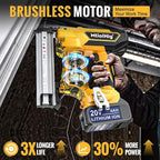 Cordless Brad Nailer Compatible with Dewalt 20V Battery, 18 Gauge 5/8 to 1-1/4 Inch Nail Gun with 1 x 3.0Ah Rechargeable Battery, Powered Electric Tool Set Brushless Motor 2 Modes