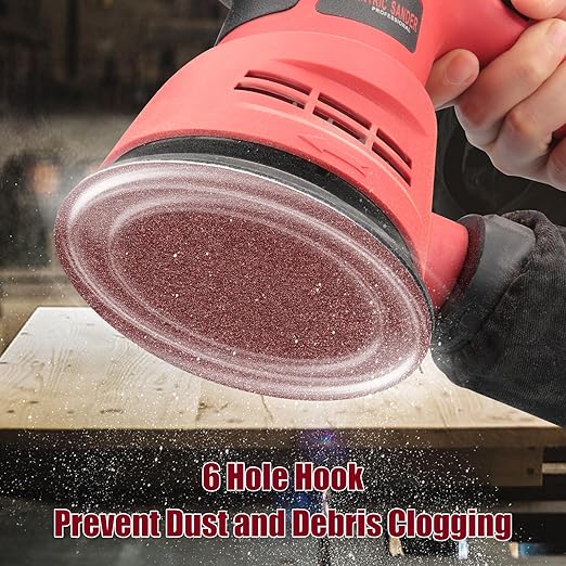 100 PCS 6 Inch Sanding Discs 220 Grit, 6 Hole Hook and Loop Sandpaper, Round Orbital Sand Paper Discs for Sander