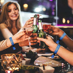 VIP Cloth Wristbands - 100 Pcs, Disposable, Colored, Lightweight for Concerts & Parties (Blue)