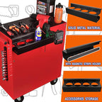 ULIBERMAGNET Power Tool Organizer Rack,Magnetic Heavy Duty Drill Holder with 4 Slot,Magnetic Mount Solid Metal Tool Rack with Screwdriver,Cordless Drill,Utility Rack for Garage Cart