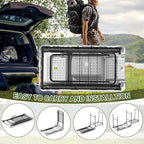 Dragosum Fish Cleaning Table, Portable Folding Camping Table with Folding Grill Extension Board, Fish Cleaning Station with Dual Sinks, Hose Hook Up