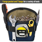 Tool Pouch Nails Screws Bag with Belt Clip (XL, Blue)