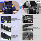 Tool Belt,Magnetic Tool Pouch,27-Pockets Heavy Duty Padded Tool Belts for Men,Detachable & Adjustable Tool Pouch Bag for Electrician,Carpenter,Construction,Work Apron,Utility Belt,Black,Blue
