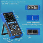 HDS2202S Oscilloscope, 200MHz Bandwidth Oscilloscope Multimeter, 3 in 1 Function Dual Channel Oscillograph with Waveform Generator, 3.5" High Resolution LCD