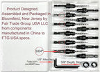 FTG USA 12 Pc #6 (9/64") Countersink Drill Bit Set with Depth Stop Collar, Hex Wrench - Tapered Drill Bits for Wood