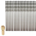 Diamond Drill Bits 1.5mm 20 Pieces Compatible with Dremel Collet Included Twist Tip Jewelry Beach Sea Glass Shells Gemstones Lapidary Ornament Bracelet Necklace Arts Crafts