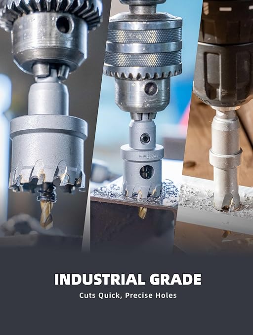 1-3/4" Carbide Hole Saw, Heavy Duty Metal Hole Cutter with Pilot Drill Bit for Cutting Stainless Steel, Metal Sheet and Aluminum Alloy (44mm | 1-3/4")