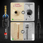 EZARC Countersink Drill Bit Set, 12 PCS Counter Sink Drill Bit Adjustable, #4, #6, #8, #10, #12, Magnetic Extension bit Holder for Woodworking with Storage Box