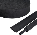 2:1 Ratio Flat Heat Shrinkable Braided Sleeving,Electrical Insulating Tubing,Durable Automotive Fabric Harness Shrinking Sheath (1"-20ft)