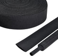 2:1 Heat Shrink Fabric Tubing Braided Sleeving Woven Wire Loom Shrinkable Cable Sleeve for Automotive Wire Harness/Cable Sheath (1"-24ft)