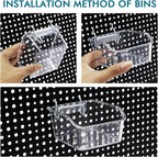 286PCS Pegboard Accessories Organizer Kit, Including pegboard Box Organizing Various Tools, 1/8 and 1/4 inch Pegboard Hooks Assortment for Hanging Storage,Garage Wall (286-Transparent Box)
