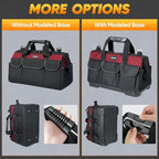 TICONN Heavy Duty Tool Bag with Multi-Pockets, Portable Tool Box Organizer Storage Bag, with Adjustable Shoulder Strap and Ergonomic Handle (Red, 14" Molded Base)