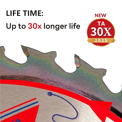 Circular Saw Blade Woodworking TA Series,10" 24-Tooth Arbor: 5/8", Ripping Wood Cutting Saw Blade,Special Anti-Thermal Adhesion Coating on Cutting Head -TA,High Finish, Long Life,10" 24T TA