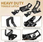 4Pack Heavy Duty Toggle Clamp Latch,4003 Style 1320lbs Capacity Pull Clamp Black Adjustable Quick Release Hasp Clamps for Smoker Cabinet Boxes Case Trunk Jig,Metal Toggle Latch Catch Set
