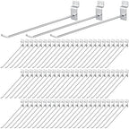 Moxweyeni 100 Pcs Heavy Duty Slatwall Panel Hooks Hanging Metal Slat Wall Hanging Hooks Silver Slat Wall Hanger Commercial Grade Slatwall Pegs Accessories for Shop Retail Display(10 Inch)