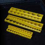 Olsa Tools Magnetic Socket Organizer | 3/8-inch Drive | SAE | Yellow | Holds 16 Sockets | Professional Quality Tools Organizer