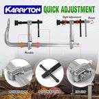 Heavy Duty 16" Inch F-Clamp w/Replaceable Pad, 5-1/2-Inch(140mm) Deep Throat, Drop Forged Steel F Style Bar Clamps for Welding, Bar Size 1-1/5" * 3/5", 2900LB Clamping Force