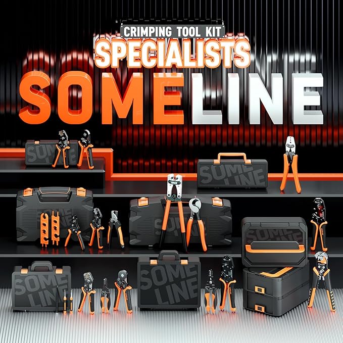 SOMELINE Crimping Tool for Insulated Electrical Wire Connectors Kit, with 21 Sizes PVC Insulated Wire Terminals and 22-10 AWG Ratchet Crimping Pliers – for Automotive & Electrical Repairs