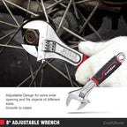 5-Piece Pliers & Wrench Set - Ideal Gift for Mechanics - Construction - Plumbing - Electrical Work - Includes 6" Long Nose & Diagonal Pliers - 8" Adjustable & Combo Wrench - 10" Groove Joint Plier