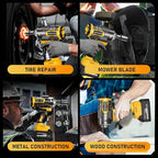 1000Nm(738ft-lbs) Cordless Impact Wrench 1/2 inch, High Torque Brushless Impact Gun w/Two 4.0AH Battery, with Storage Case, Electric Impact Wrench for Car Truck, RV/Mower