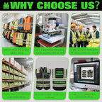 BeautyWill Custom Logo 10/20 Pack Safety Vest Class2 High Visibility Vest with Pockets Breathable Construction Vest Bulk