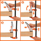 Jorgensen 12-inch Bar Clamp Set, Bar Clamp for Woodworking, Quick Release Gear Clamp with 600 lbs Load Limit - 2 Pack