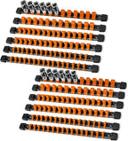 Socket Organizer Drive ABS Tools - Orange Socket Holder, Premium Quality 12 Pieces Socket Holders Kit 1/4-Inch x 64 Clips, 3/8-Inch x 60 Clips, 1/2-Inch x 48 Clips（12PC,Orange)