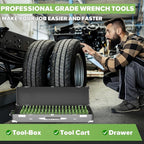 80PCS Modular Wrench Organizer Wrench Holder - Wrench Tool Organizers for Tool Drawer Storage, Wrench Storage Set with Metric & SAE Label, Wrench Rack Tool Gift for Professional Mechanics Men, Green