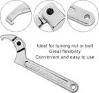 Wadoy Spanner Wrench Set Adjustable C Pin Spanner Hook Wrench Chrome Vanadium 4 Pcs Include 3/4-2", 1 1/4-3", 2-4 3/4", 4 1/2-6 7/10" for Vehicles Mechanical Equipments Tighten Lock Nuts and Bearings