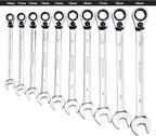 TRUE MECHANIC™ 20 Pc. Reversible Ratcheting Combination Wrench Set, Non-Slip, Long Pattern, SAE, Metric, Professional, With Portable Roll-Up Pouch Bag…
