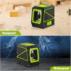 Laser Level with Tripod, 100 Ft Manual Self leveling Laser Level, Green Cross Line，Use for Picture Hanging Floor Construction Tile Wall Home Renovation, Indoor Project, Battery Included（Green)
