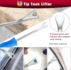 4Pcs Upholstery Staple Remover Tool Set with End Cutting Plier, Staple Puller, Nail Puller Plier, Tack Lifter, Zipper Bag,Fastener Remover Tools for Furniture Carpet Floor Wall Photo Frame