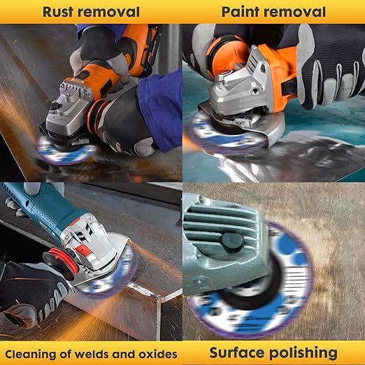 10 Pack Angle Grinder Stripping Wheel Angle Grinder Strip Disc Paint Stripper Attachments Grinder Wheel, Paint Metal Oxidation Rust Remover Stripper Tool (4-1/2'' x 7/8'')