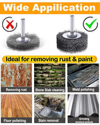 Rocaris 2 Pack Wire Wheel Brush Wire Wheel Brush for Drill Attachment, 3 Inch Heavy Duty Wire Brushes Removal Paint Rust & Corrosion, 0.0118" Carbon Steel Wire, 1/4in Shank, 20000RPM