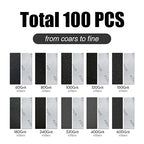 Micro Sander Tool Kit with 100 Piece Detail Finger Sander 3.5” x 1” Mini Sanding Block for Crafts, DIY, Wet Dry Sandpaper of 60, 80, 100,120, 150, 180,240, 320, 400 and 600 Grits