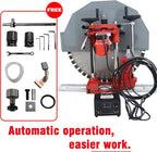 6880W Electric Concrete Wall Cutter 16" Cut Depth Reinforced Concrete Saw with Guide Rail Wet/Dry Cutting for Brick Stone & Masonry 300RPM 220V (Including a 39.4" Diamond Saw Blade)