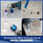 Diamond Hole Saw Kit - Porcelain Tile to Granite Drilling, 9pcs Diamond Drill Bits with Triangle Shank (6 8 10 20 25 32 35 43 50mm)