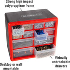 Stalwart - 75-ST6067 Storage Drawers-12 Compartment Organizer Desktop or Wall Mount Container- 4 Large and 8 Small Bins for Hardware, Beads, Jewelry, and More by