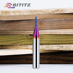 Downcut Spiral Router Bit 1/4 Inch Shank 1/16 Inch Cutting Diameter 1/4 inch Cutting Length with Extra Long Life Coating CNC Router Bits End Mill for Wood Cutting, Slot Mortise, Engraving